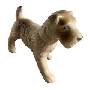 Vintage Fox Terrier Dog Bone China Japan Figure 3.5"
